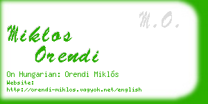 miklos orendi business card