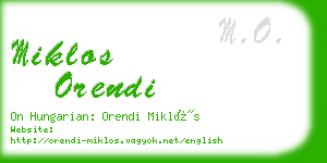 miklos orendi business card